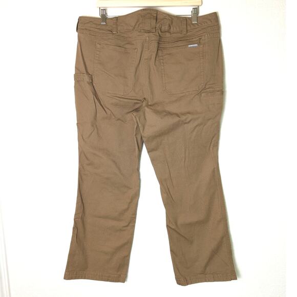Duluth Trading Co Women DuluthFlex Fire Hose Boot Cut Brown Pants 18x29 Utility - Picture 2 of 12